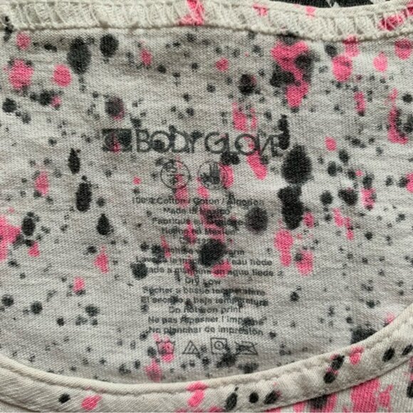 Body Glove 100% Cotton White Black & Pink Splatter Tie Dye Men’s Tank Top - Picture 3 of 4